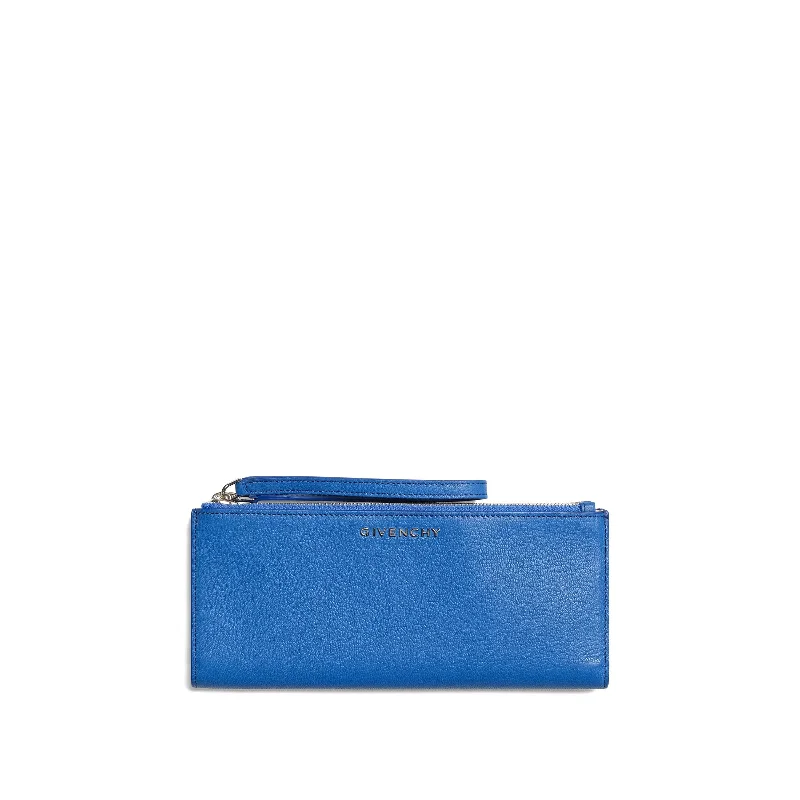 women's wallet with card slots -Pandora Double Zip Wallet in Indigo