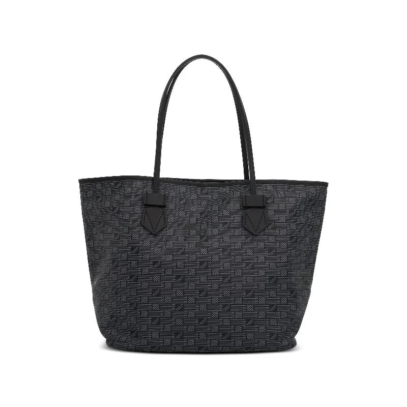 women's handbag with chic top handles -Saint Tropez Tote MM in Black/Milk