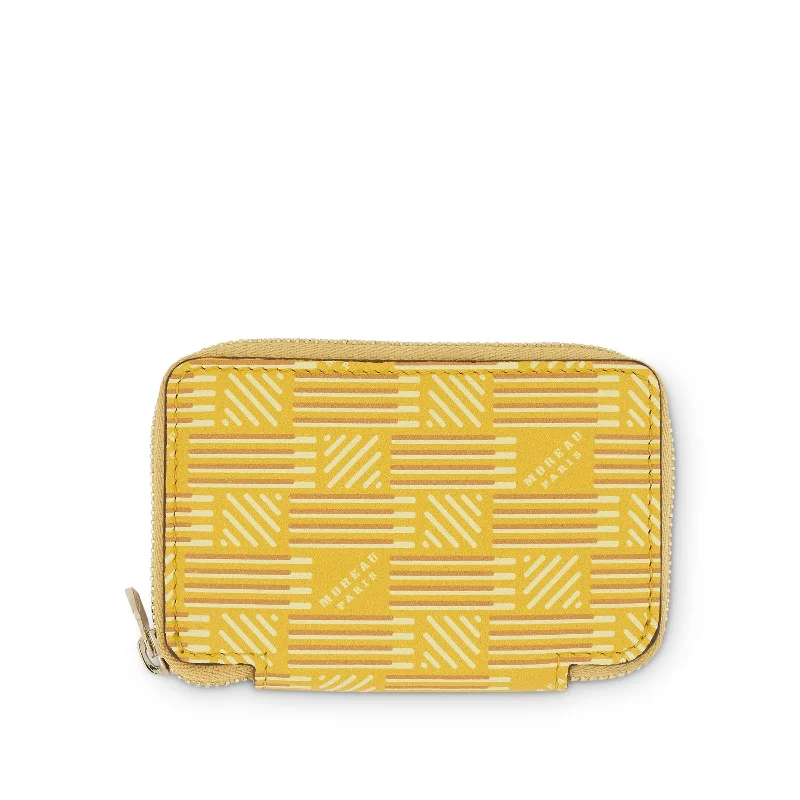 women's wallet with compact size -Mini Zip Wallet in Yellow