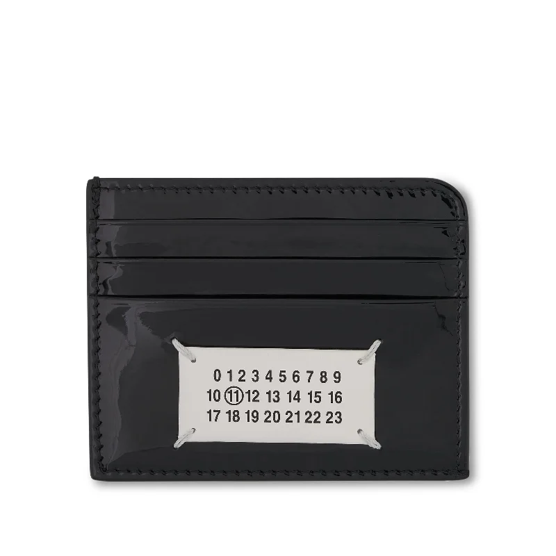 women's wallet with premium hardware -Vernice Logo Cardholder in Black