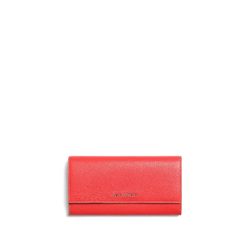 women's wallet with checkered pattern -Pandora Flap Wallet in Red