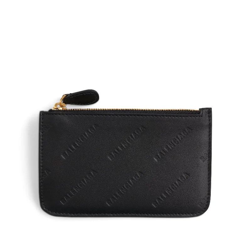 women's wallet with fold-over closure -Cash Long Coin Card Holder in Black