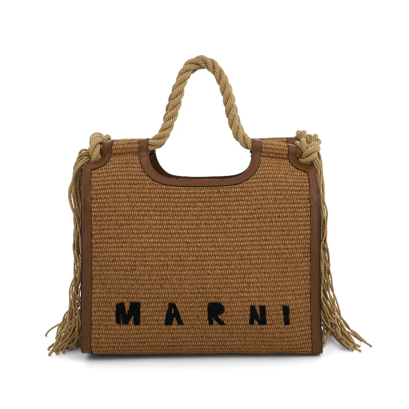 women's handbag with slim and sophisticated shape -Marcel Braided Tote Bag in Raw Sienna