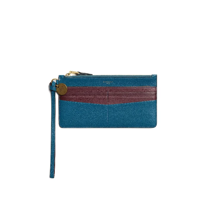 women's wallet with zipper and coin pouch -GV3 Bicolor Wallet in Blue