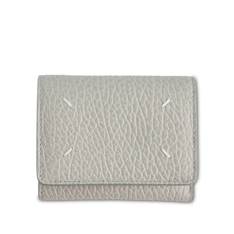 women's wallet with practical features -Four Stitches Tri Fold Wallet in Anisette