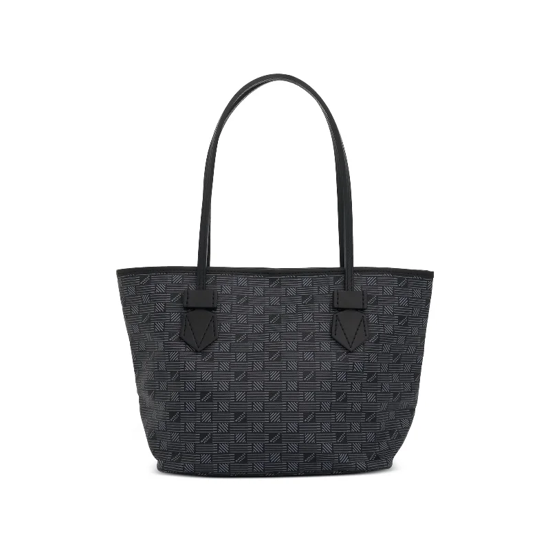 women's handbag with statement zipper -Saint Tropez Tote PM in Black/Milk