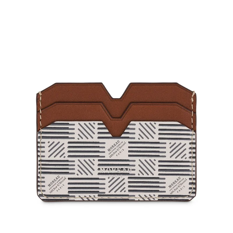 women's wallet with trendy patterns -CM 4CC Cardholder in White/Brown