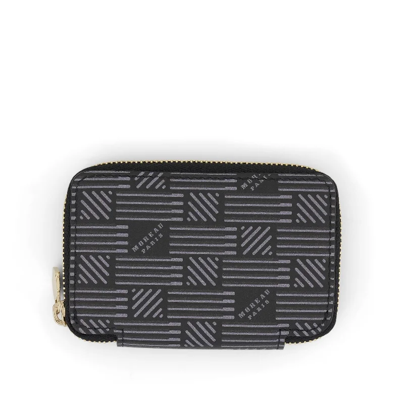 women's wallet with all-in-one design -Mini Zip Wallet in Black