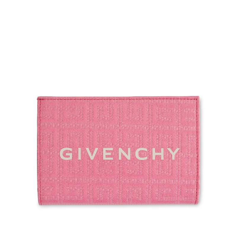 women's wallet with printed design -G Cut Bifold Wallet in 4G Coated Canvas in Bright Pink