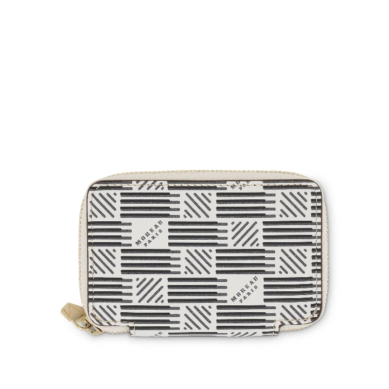 women's wallet with timeless look -Mini Zip Wallet in White