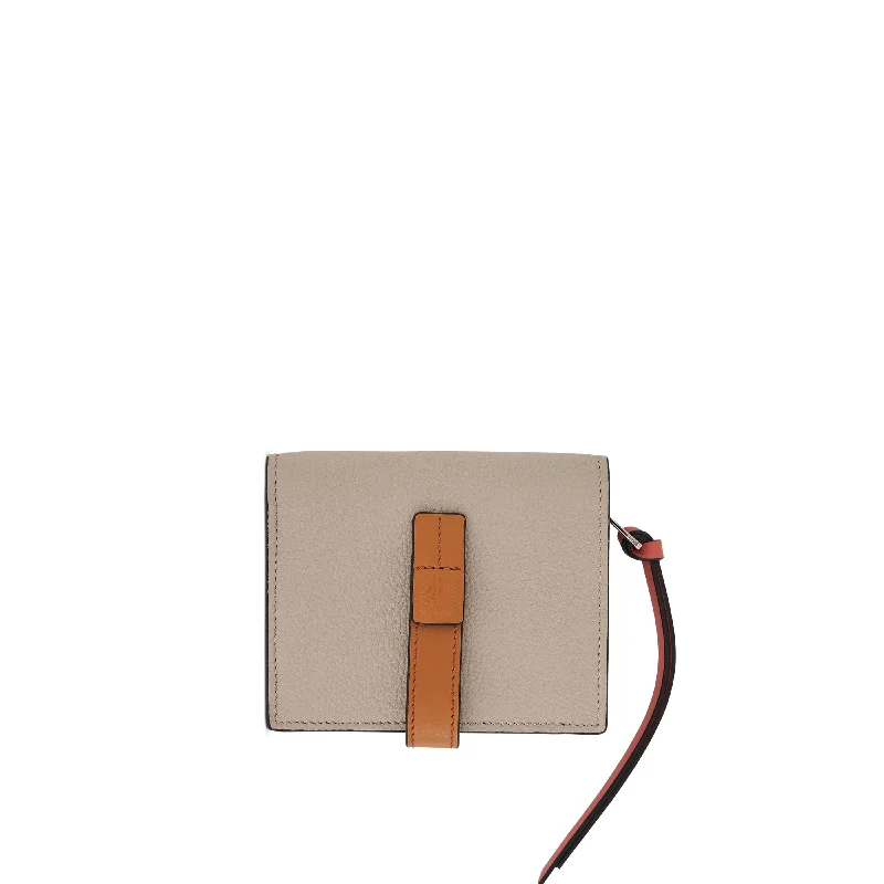 women's wallet with classic style -Compact Zip Wallet in Soft Grained Calfskin in Light Oat