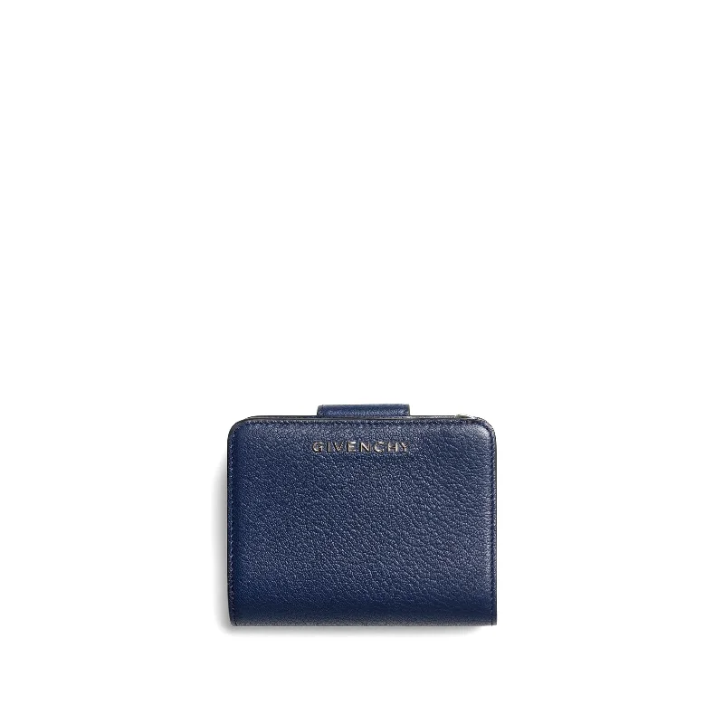 women's wallet with spacious interior -Pandora Compact Wallet in Navy Blue