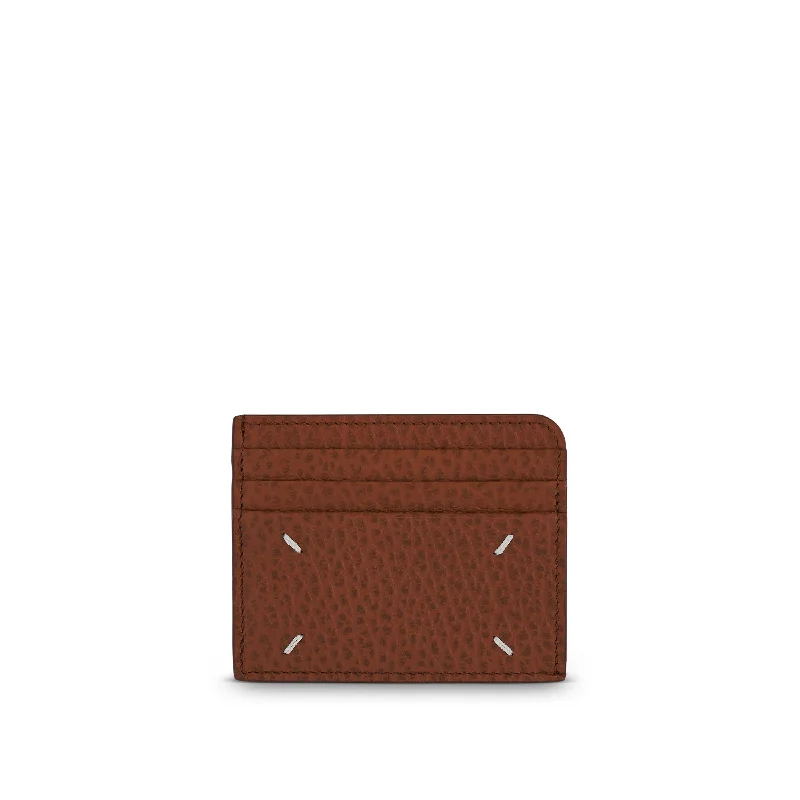 women's wallet with sleek zip-around design -Four Stitches Card holder in Toffee