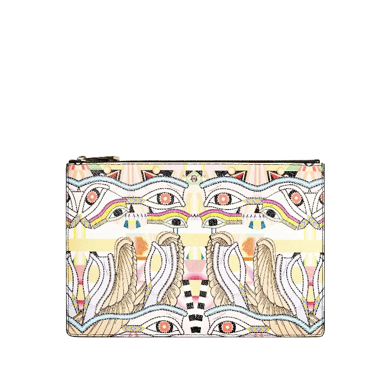 women's wallet with minimalist style -Iconic Print Medium Pouch in Multicolor