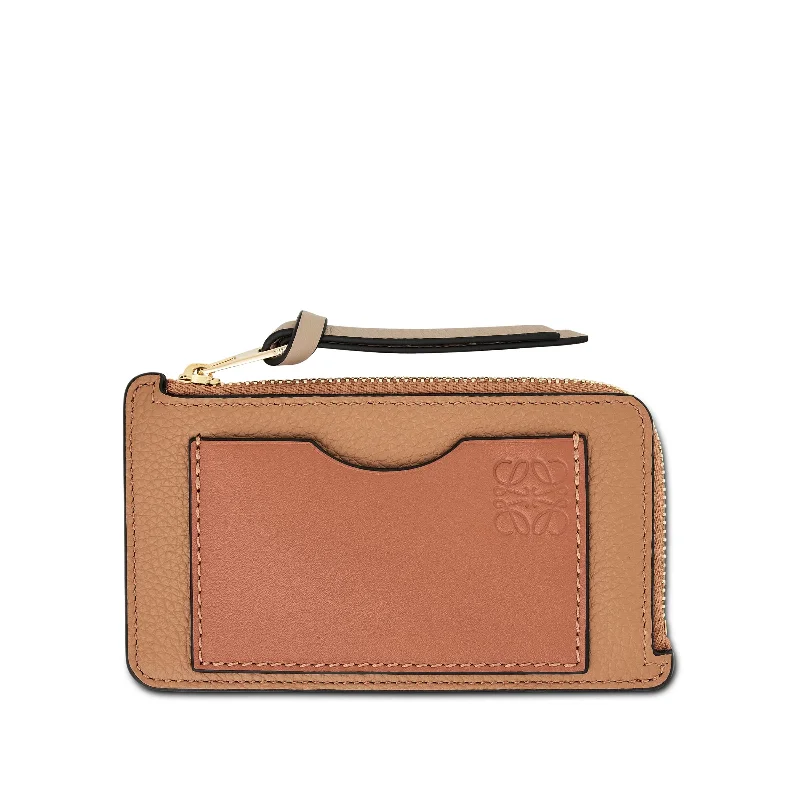 women's wallet with chic flap design -Coin Cardholder in Toffee/Tan