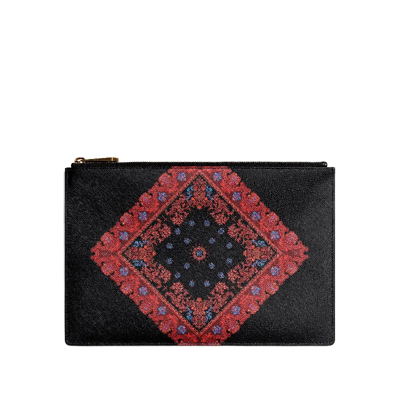 women's wallet with rich texture -Medium Iconic Pouch in Multicolor