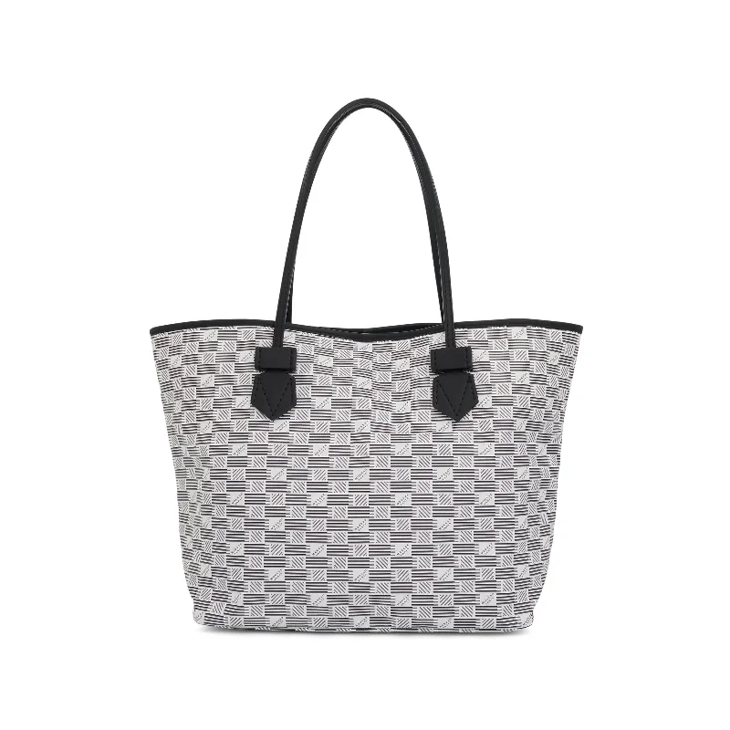 women's handbag with zippered outer pocket -Saint Tropez Tote MM in White/Milk