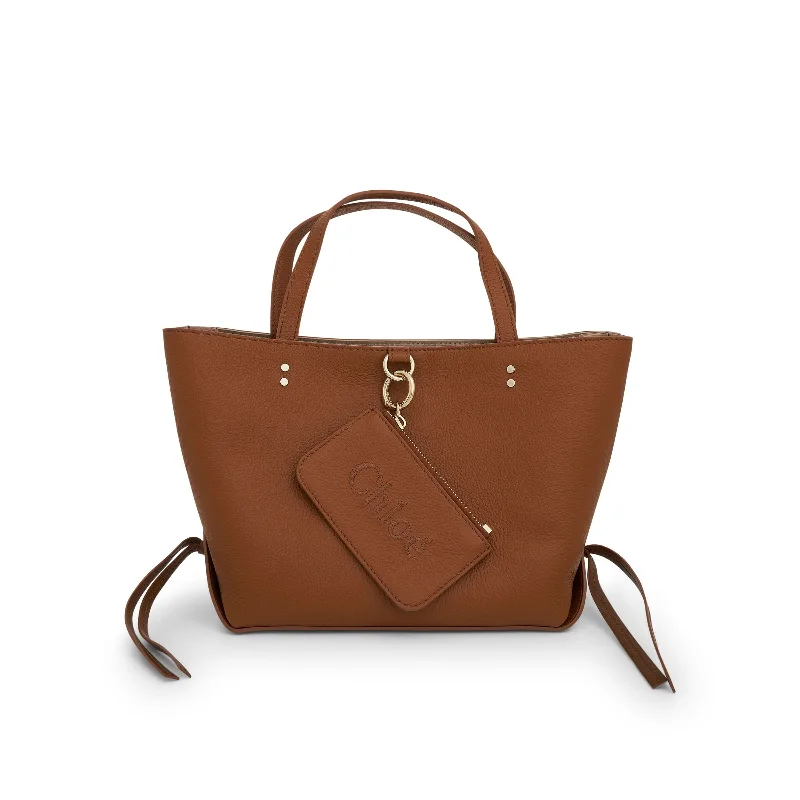 women's handbag with interior cardholder space -Sense Small East West Tote Bag in Tan