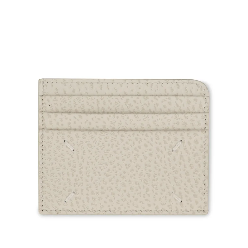 women's wallet with soft leather feel -Four Stitches Card holder in Grey