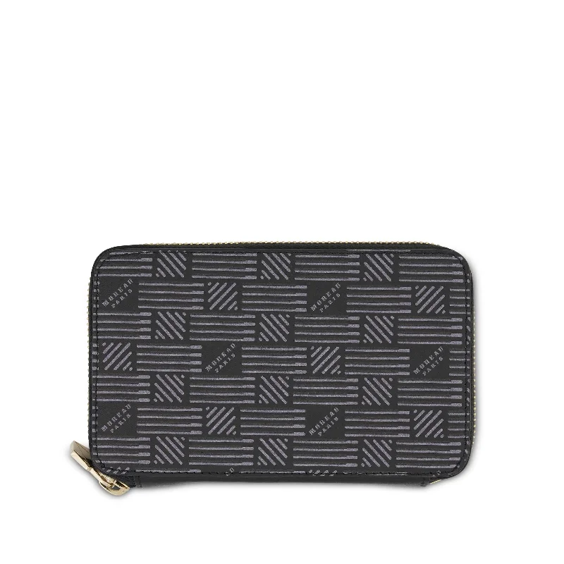 women's wallet with compact style -Continental Zip Wallet in Black