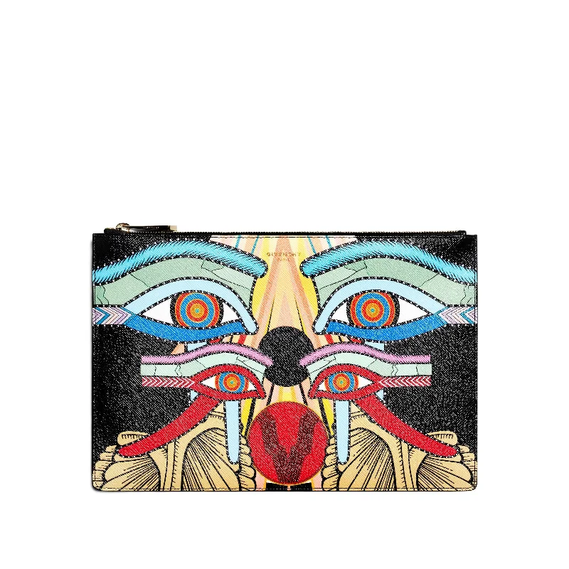 women's wallet with coin pocket -Iconic Print Medium Pouch in Multicolor