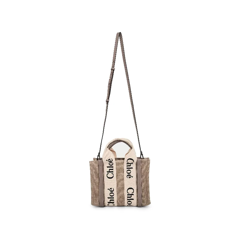 women's handbag with soft, fine leather -Small Woody Tote Bag in Musk Grey