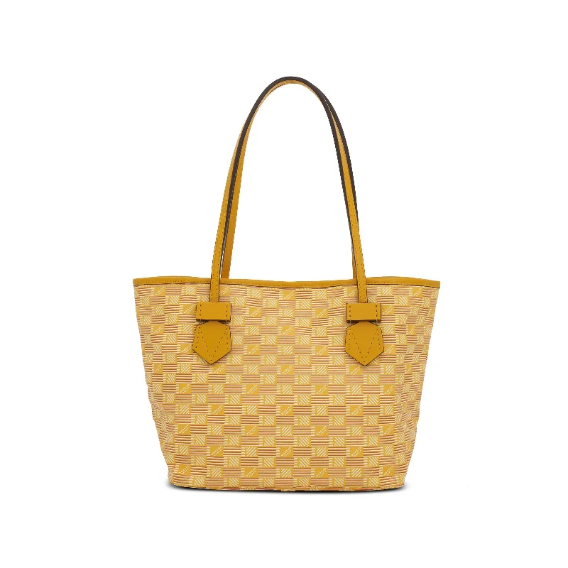 women's handbag with timeless leather finish -Saint Tropez Tote PM in Yellow