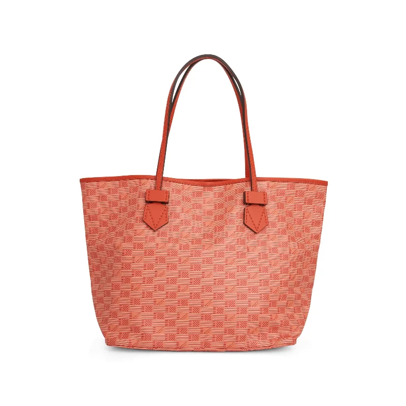 women's handbag with all-leather exterior -Saint Tropez Tote MM in Orange