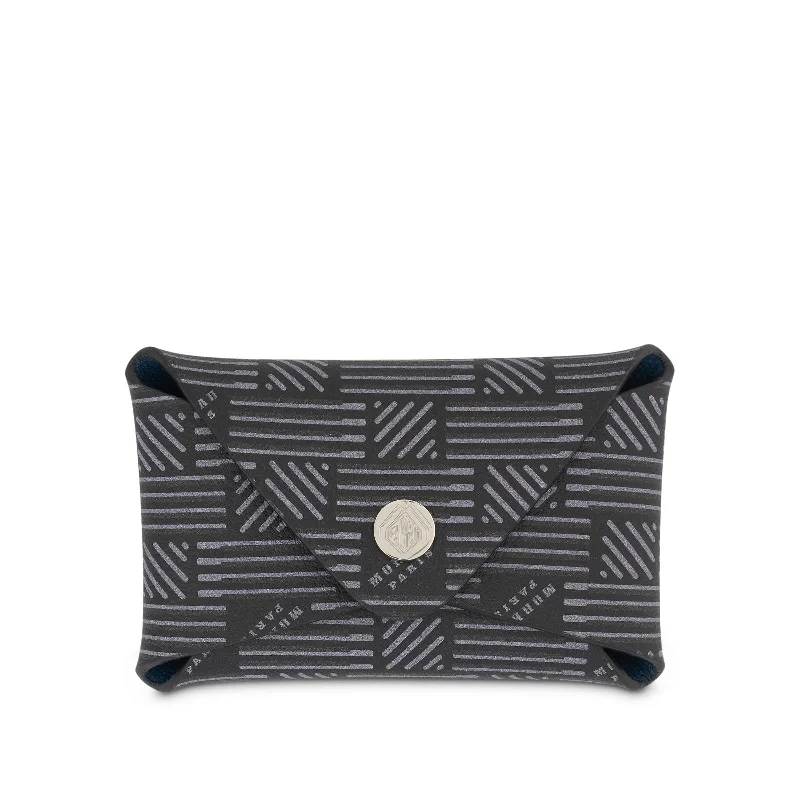 women's wallet with chic details -Origami Single Cardholder in Black