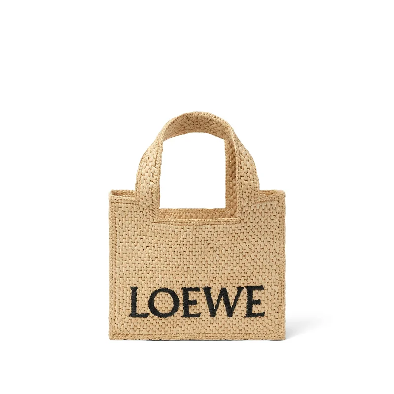 women's handbag with extra internal pockets -Loewe Font Tote Mini Bag in Natural