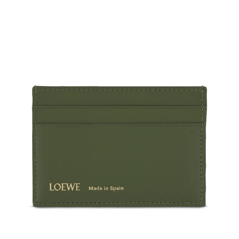 women's wallet with square zipper pocket -Plain Cardholder in Anagram Jacquard and Calfskin in Green