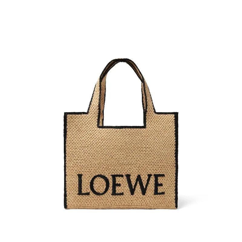 women's handbag with adjustable crossbody strap -Loewe Font Tote Large Bag in Natural