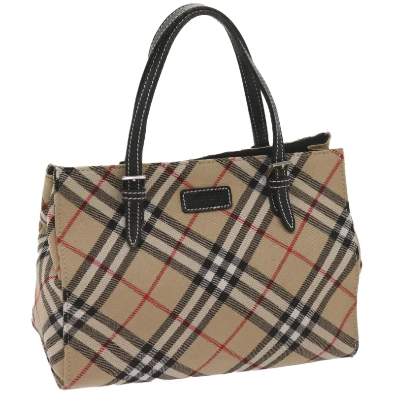 BURBERRY Nova Check Blue Label Hand Bag Canvas Beige Auth ep3616