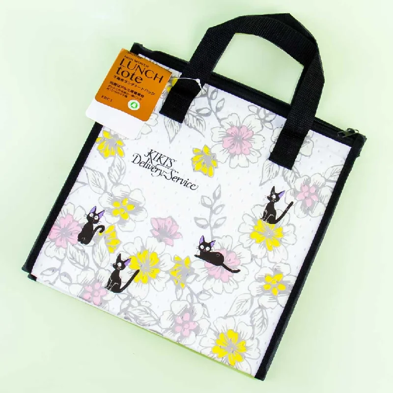 women's tote bag with metallic accents -Kiki's Delivery Service Flowery Jiji Insulated Lunch Tote