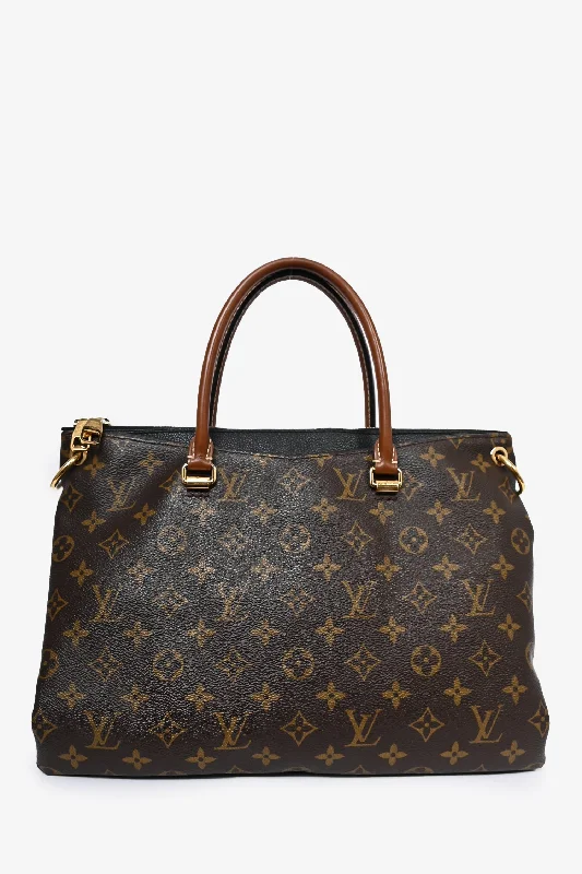 women's handbag with luxe finish -Louis Vuitton Monogram Pallas MM Zip Tote Bag with Strap