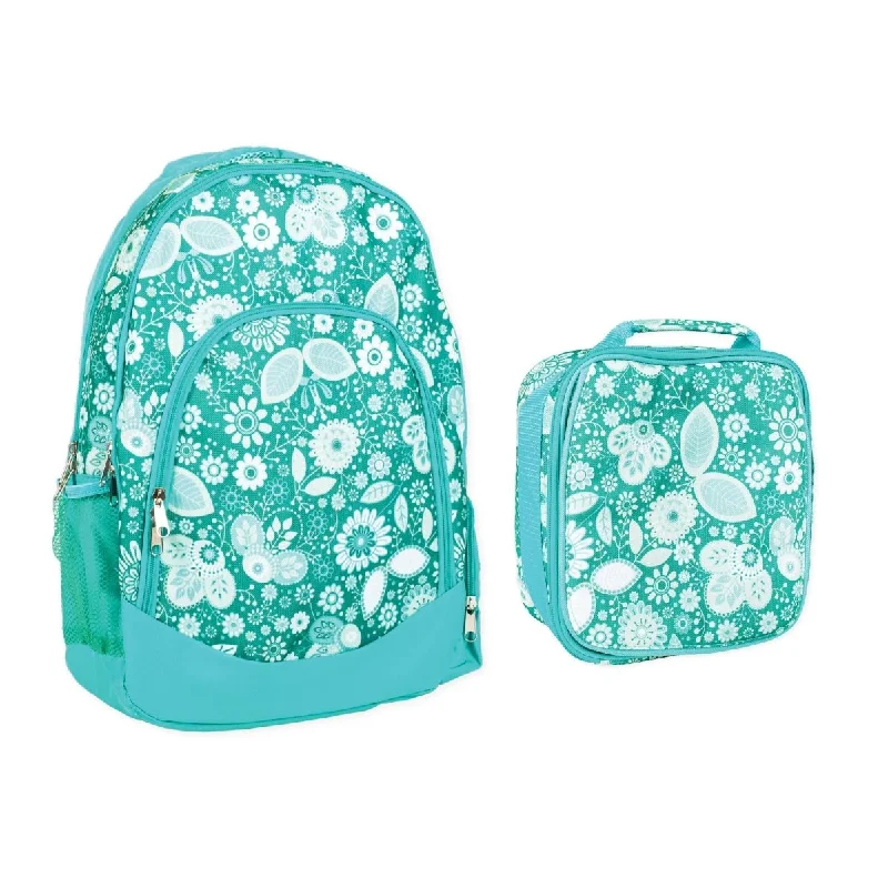 Floral Pattern Backpack & Lunchbag Set