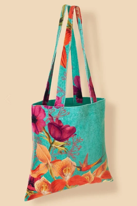 women's tote bag with smooth velvet finish -POWDER DESIGN VELVET TOTE - MULTI - TOT13