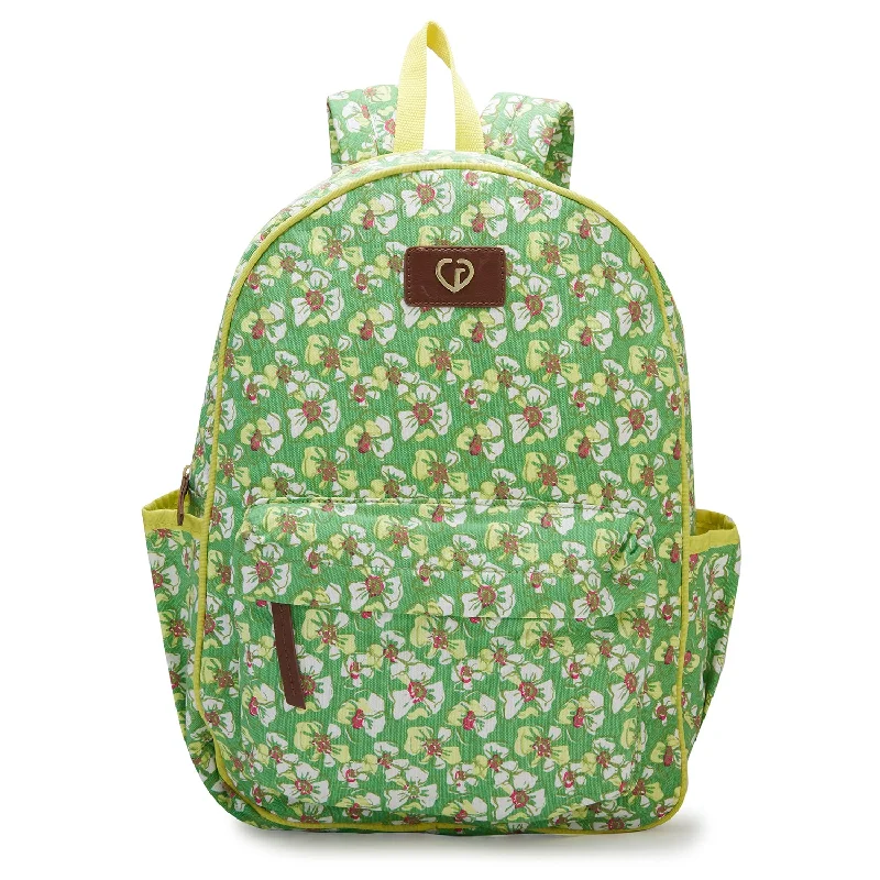 Caprese Blossom Laptop Backpack Large Light Green