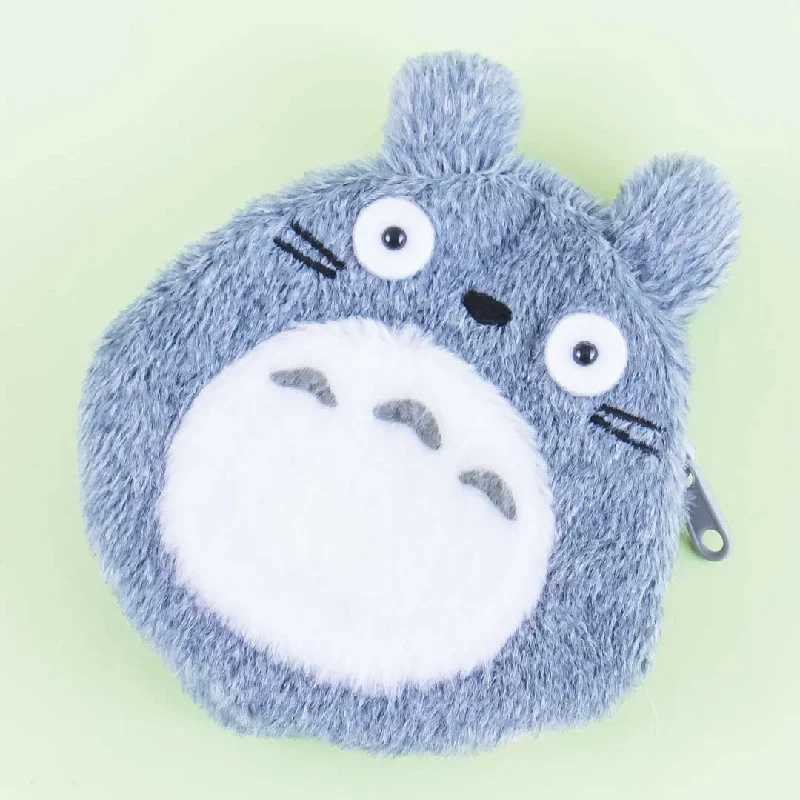 women's wallet with secure zipper -My Neighbor Totoro Lovely Fluffy Coin Purse