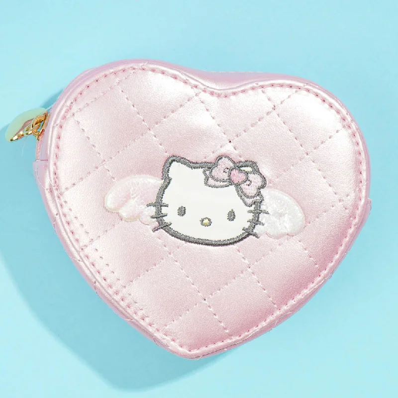 women's wallet with adjustable compartments -Hello Kitty Angel Quilted Coin Purse