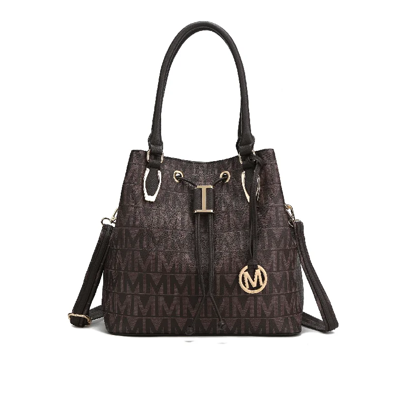 women's bucket bag with statement leather accents -Jane Signature Bucket Bag