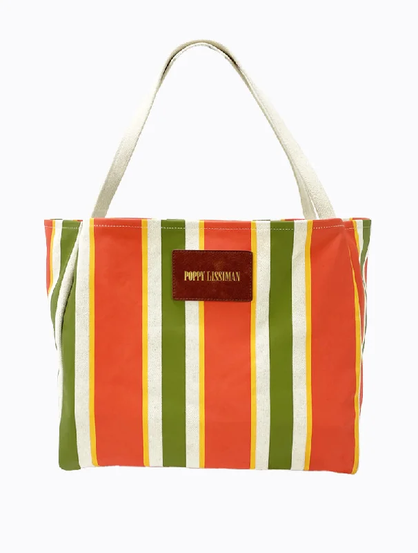 women's tote bag with artistic patterns -Polanco Tote - Red