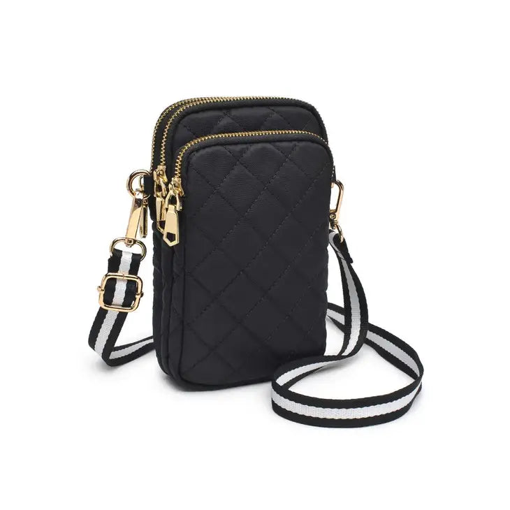 Ladies Crossbody Bag Lightweight Carry -Sol and Selene Divide and Conquer Quilted Crossbody in Black