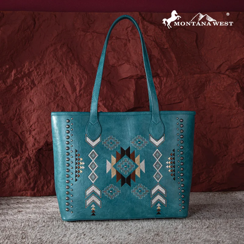 Ladies Crossbody Bag Multi Compartment -MW1245G-8317  Montana West Embroidered Collection Concealed Carry Tote