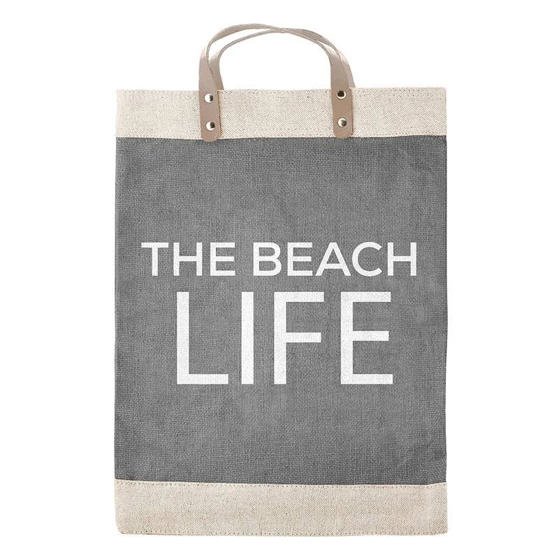 women's tote bag with colorful patterns -Beach Life Market Tote