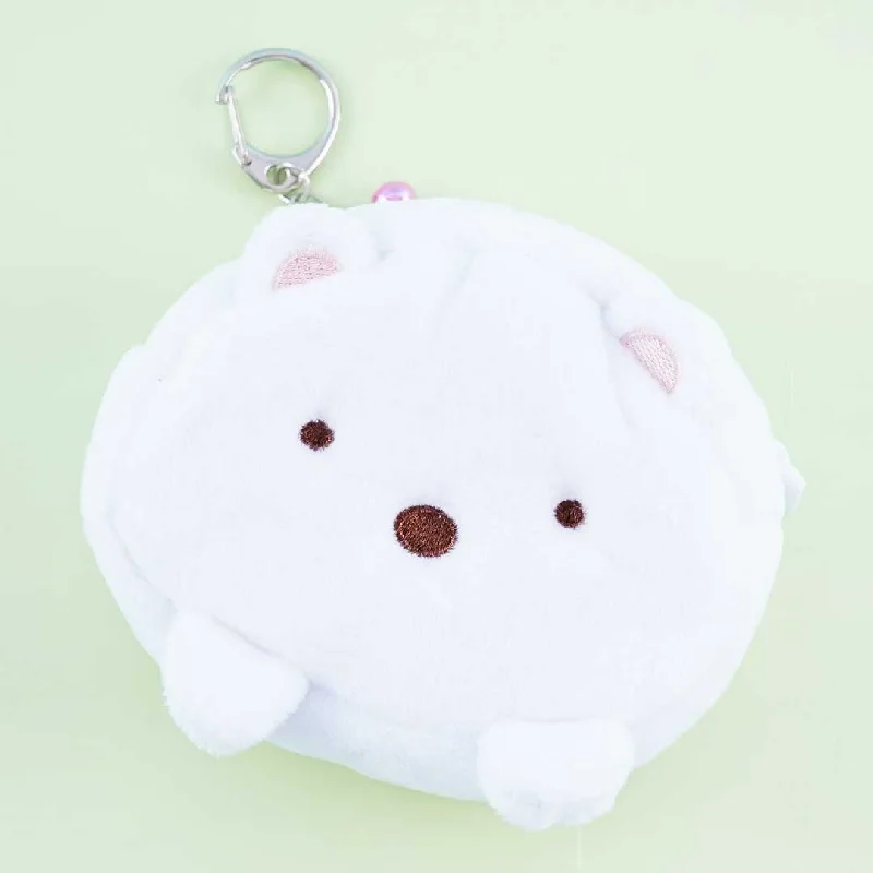 women's wallet with classic style -Sumikko Gurashi Fluffy Round Face Coin Purse - Shirokuma