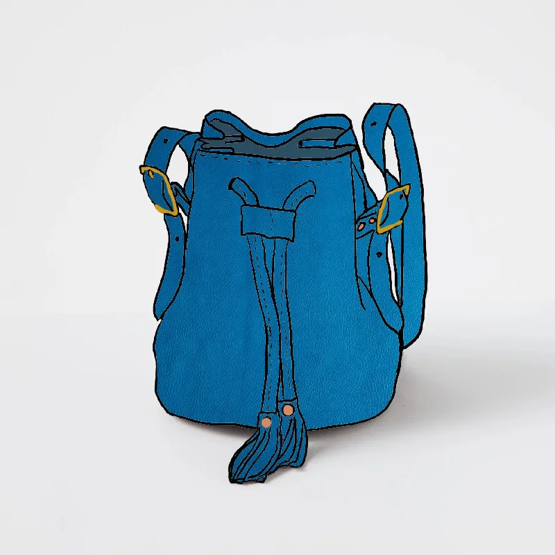 women's bucket bag with smooth leather -Cerulean Cypress Bucket Bag