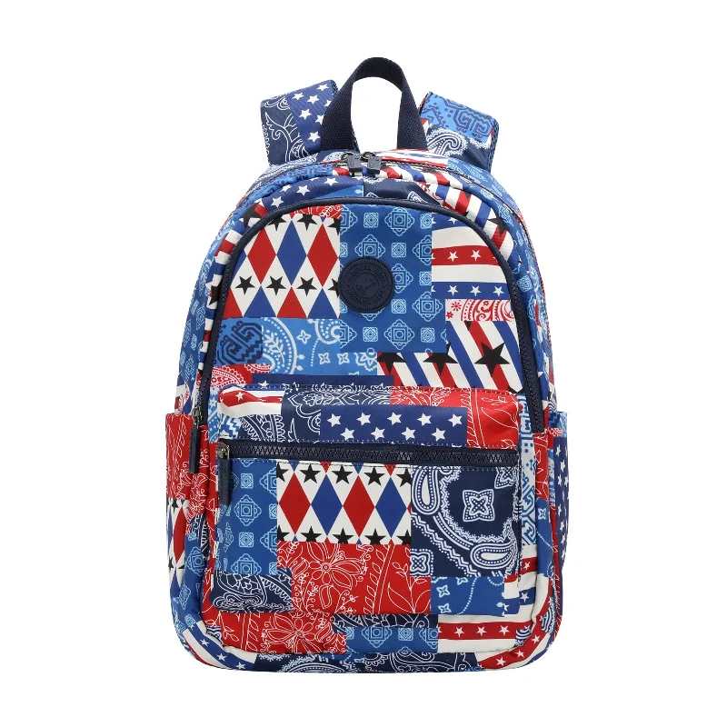 MW1141-9110B  Montana West Stars Stripes Floral Print Backpack