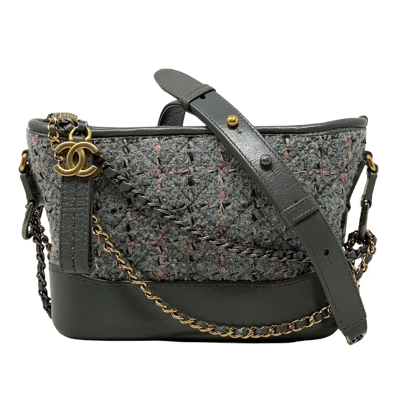 women's dumpling bag for fashion-forward women -Chanel Gray Tweed Small Gabrielle Hobo Bag