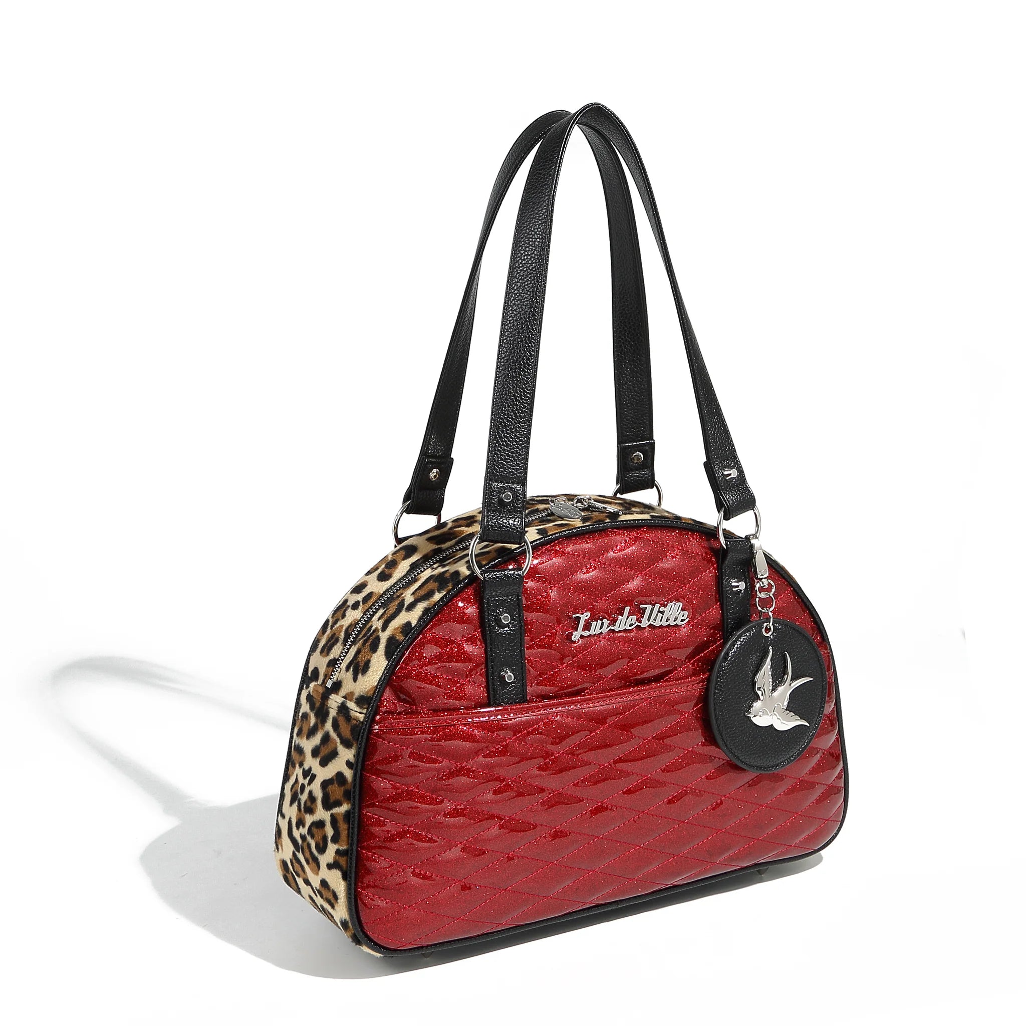 women's tote bag for fashionable moms -Red Sparkle Love Bird Tote